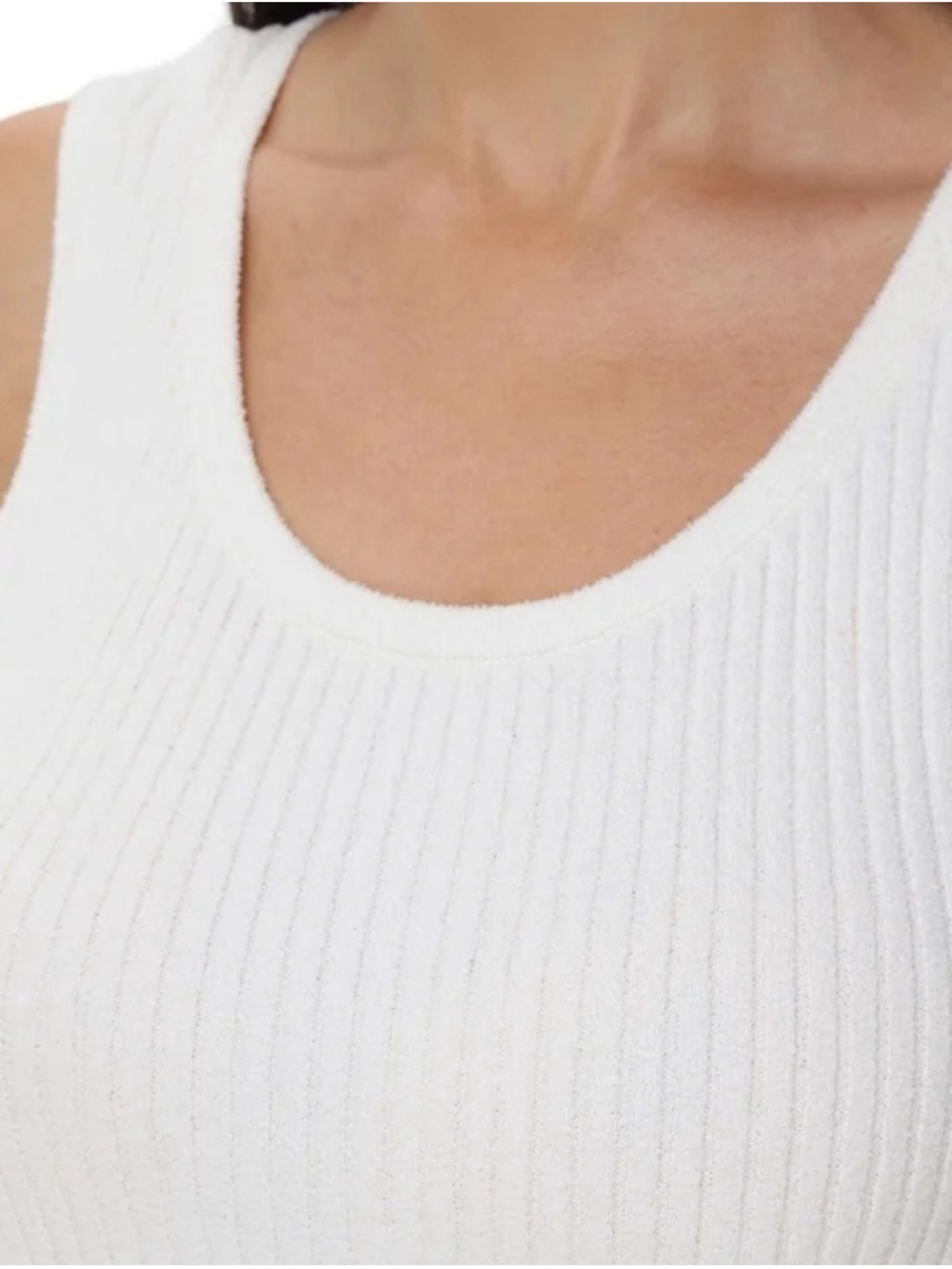 Off White Ribbed Knit Tank, Pants & Long Cardigan Loungewear Set - Picture 6 of 11